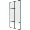 Mexen Next L paroi de baignoire 1 volet 90 x 150 cm, grille noire, cuivre brossé - 895-090-000-03-77-65