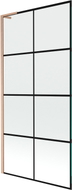 Mexen Next L paroi de baignoire 1 volet 90 x 150 cm, grille noire, cuivre brossé - 895-090-000-03-77-65
