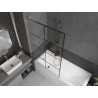 Mexen Next L paroi de baignoire 1 volet 100 x 150 cm, grille noire, cuivre brossé - 895-100-000-03-77-65