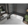 Mexen Next L paroi de baignoire 1 volet 100 x 150 cm, grille noire, cuivre brossé - 895-100-000-03-77-65