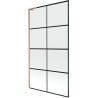Mexen Next L paroi de baignoire 1 volet 100 x 150 cm, grille noire, cuivre brossé - 895-100-000-03-77-65