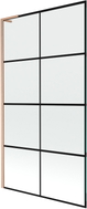 Mexen Next L paroi de baignoire 1 volet 100 x 150 cm, grille noire, cuivre brossé - 895-100-000-03-77-65
