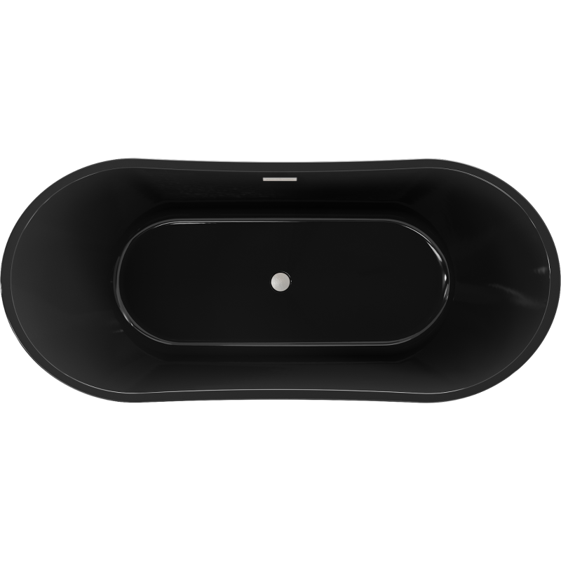 Mexen Montana baignoire autoportante 170 x 80 cm, noire, trop-plein nickel brossé - 52011708070-97