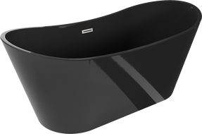 Mexen Montana baignoire autoportante 170 x 80 cm, noire, trop-plein nickel brossé - 52011708070-97