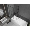 Mexen Next L paroi de baignoire 1 volet 50 x 150 cm, grille noire, gris canon brossé - 895-050-000-03-77-66