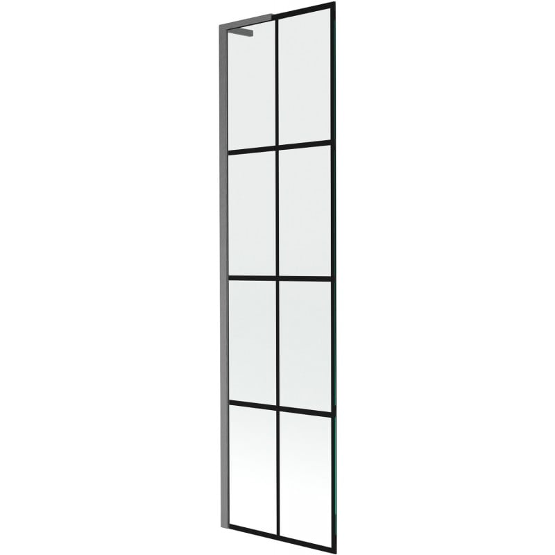 Mexen Next L paroi de baignoire 1 volet 50 x 150 cm, grille noire, gris canon brossé - 895-050-000-03-77-66