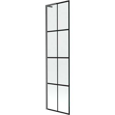 Mexen Next L paroi de baignoire 1 volet 50 x 150 cm, grille noire, gris canon brossé - 895-050-000-03-77-66
