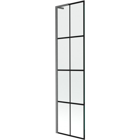 Paroi de baignoire Mexen Next L 1 volet 50 x 150 cm, motif noir, gun gray brossé - 895-050-000-03-77-66
