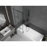 Mexen Next L paroi de baignoire à 1 volet 60 x 150 cm, motif noir, gris pistolet brossé - 895-060-000-03-77-66