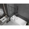 Mexen Next L paroi de baignoire 1-volet 70 x 150 cm, grille noire, gris canon brossé - 895-070-000-03-77-66