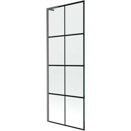 Mexen Next L paroi de baignoire 1-volet 70 x 150 cm, grille noire, gris canon brossé - 895-070-000-03-77-66