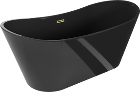 Mexen Montana baignoire autoportante 170 x 80 cm, noire, trop-plein doré - 52011708070-50