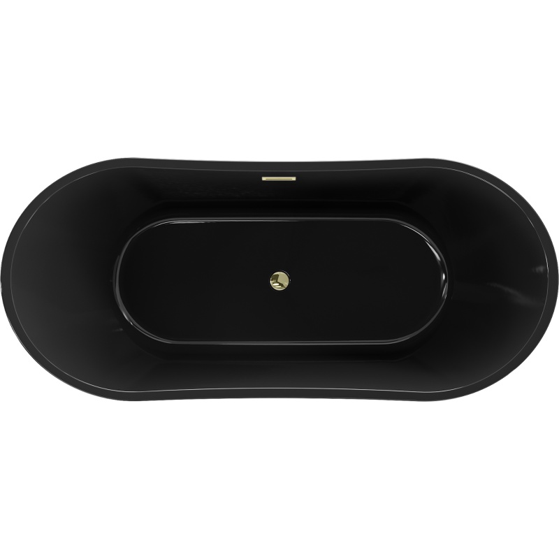 Mexen Montana baignoire autoportante 170 x 80 cm, noire, trop-plein doré - 52011708070-50