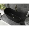 Mexen Montana baignoire autoportante 170 x 80 cm, noire, trop-plein doré brossé - 52011708070-55