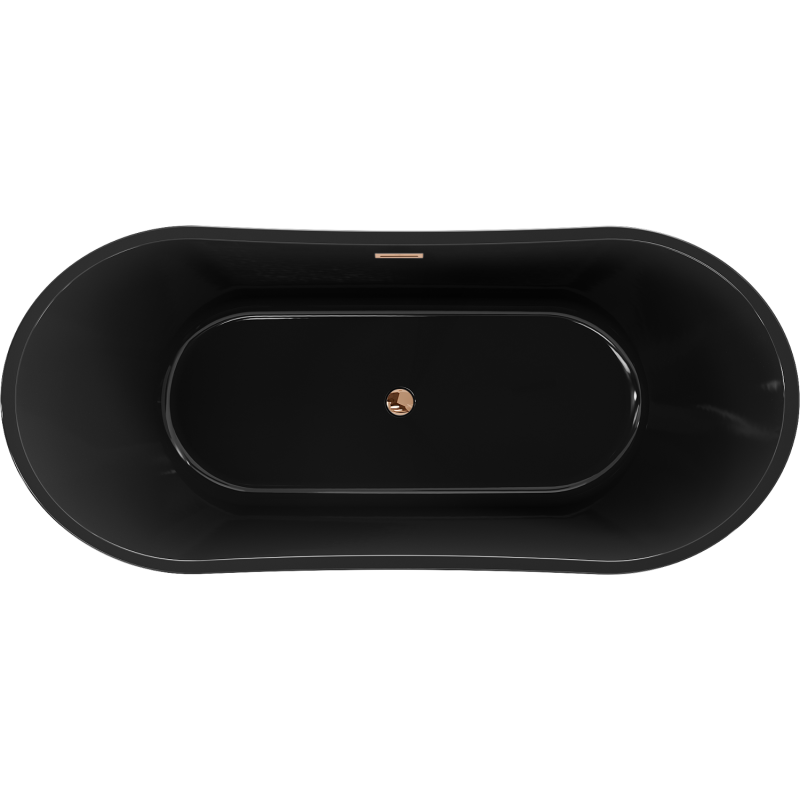 Mexen Montana baignoire autoportante 170 x 80 cm, noire, trop-plein or rose - 52011708070-60