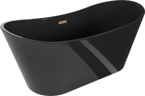 Mexen Montana baignoire autoportante 170 x 80 cm, noir, trop-plein cuivre brossé - 52011708070-65
