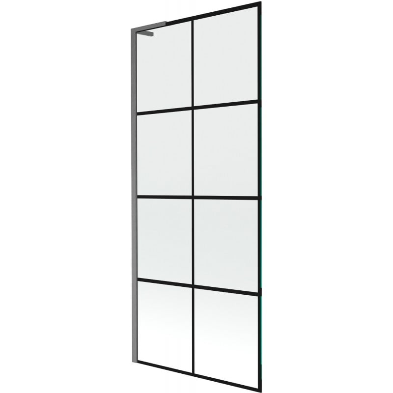 Mexen Next L écran de baignoire 1-volet 80 x 150 cm, grille noire, gris canon brossé - 895-080-000-03-77-66