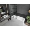 Mexen Next L paroi de baignoire pliante 1-volet 90 x 150 cm, grille noire, gris étain brossé - 895-090-000-03-77-66