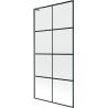 Mexen Next L paroi de baignoire pliante 1-volet 90 x 150 cm, grille noire, gris étain brossé - 895-090-000-03-77-66