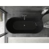 Mexen Montana baignoire autoportante 170 x 80 cm, noire, trop-plein gris canon brossé - 52011708070-66