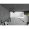 Mexen Next L paroi de baignoire à 1 volet 100 x 150 cm, grille noire, gris gun brossé - 895-100-000-03-77-66