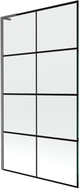 Mexen Next L paroi de baignoire à 1 volet 100 x 150 cm, grille noire, gris gun brossé - 895-100-000-03-77-66