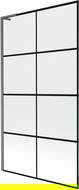 Paroi de baignoire 1 volet Mexen Next L 100 x 150 cm, motif noir, gris arme brossé - 895-100-000-03-77-66