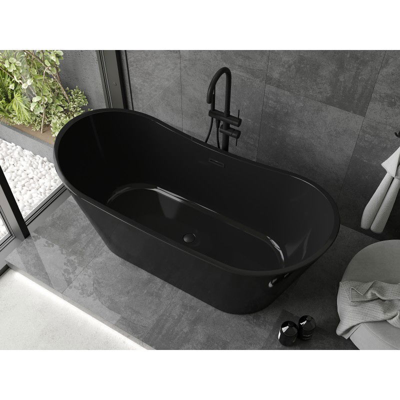 Mexen Montana baignoire autoportante 170 x 80 cm, noire, trop-plein noir - 52011708070-70
