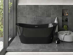 Mexen Montana baignoire autoportante 170 x 80 cm, noire, trop-plein gun metal - 52011708070-95