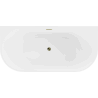 Mexen Oval baignoire autoportante adossée 180 x 80 cm, blanc/noir, trop-plein doré - 52671808075-50