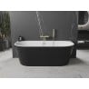 Mexen Oval baignoire autoportante adossée 180 x 80 cm, blanc/noir, trop-plein doré - 52671808075-50