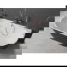 Baignoire Mexen ovale murale 180 x 80 cm, blanc/noir, trop-plein en or rose - 52671808075-60