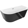 Mexen Oval baignoire autoportante murale 180 x 80 cm, blanc/noir, trop-plein métal gun - 52671808075-95