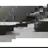 Baignoire Mexen ovale murale 180 x 80 cm, blanc/noir, trop-plein en or rose - 52671808075-60
