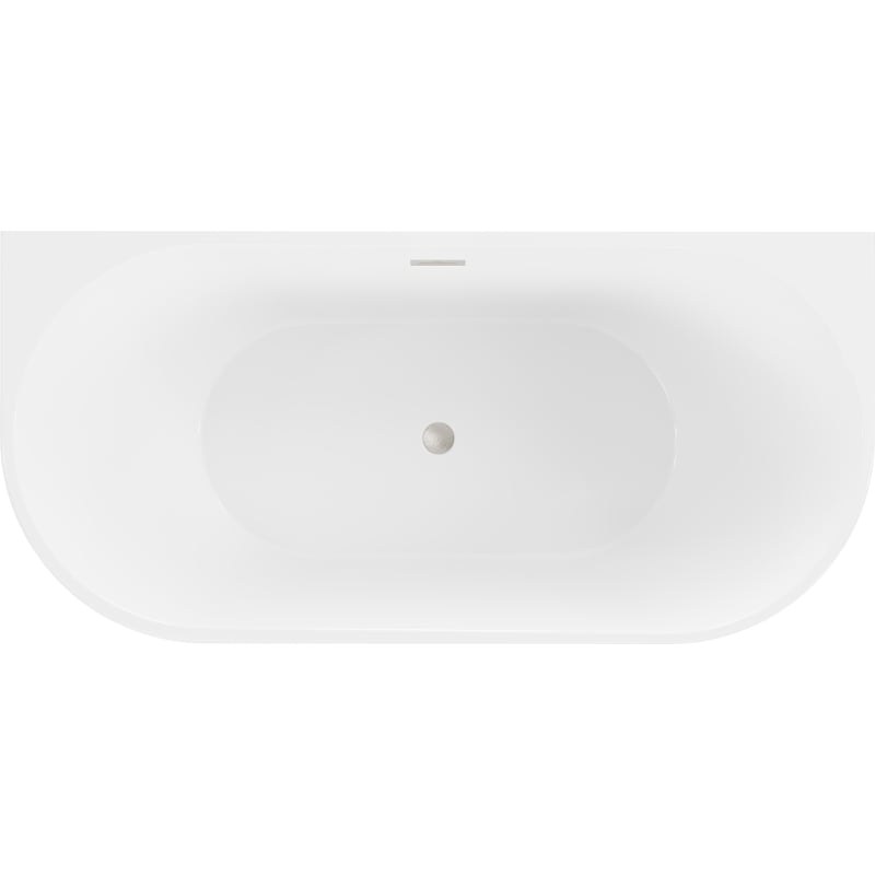 Mexen Oval baignoire autoportante adossée 180 x 80 cm, blanche/noire, trop-plein en nickel brossé - 52671808075-97