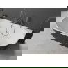 Baignoire Mexen Oval autoportante murale 180 x 80 cm, blanche/noire, débordement en gun metal - 52671808075-95