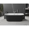 Mexen Oval baignoire autoportante adossée 180 x 80 cm, blanche/noire, trop-plein en nickel brossé - 52671808075-97