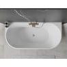 Mexen Oval baignoire autoportante adossée 180 x 80 cm, blanche/noire, trop-plein en nickel brossé - 52671808075-97