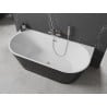 Mexen Oval baignoire autoportante adossée 180 x 80 cm, blanche/noire, trop-plein en nickel brossé - 52671808075-97