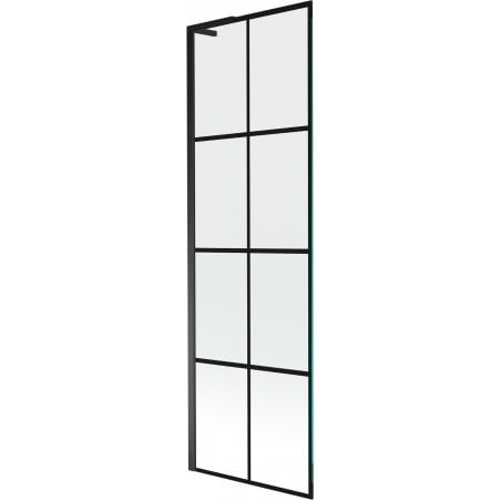 Mexen Next L paroi de baignoire 1 volet 60 x 150 cm, grille noire, noir - 895-060-000-03-77-70