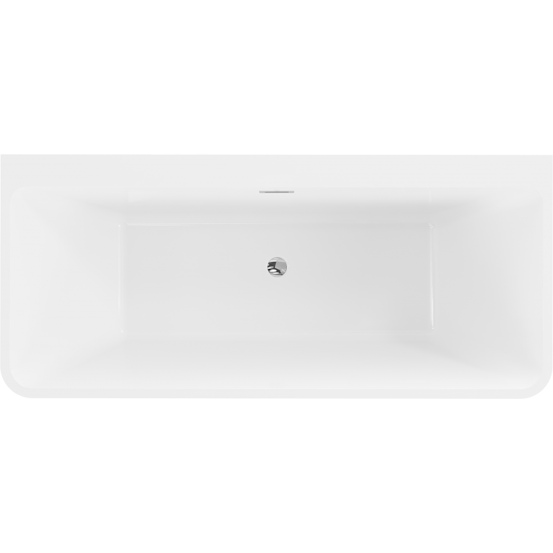Mexen Volta baignoire autoportante adossée 150 x 75 cm, blanche, trop-plein chromé - 51131507500-01