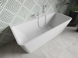 Baignoire Mexen Volta à poser murale 150 x 75 cm, blanche, trop-plein blanc - 51131507500-20