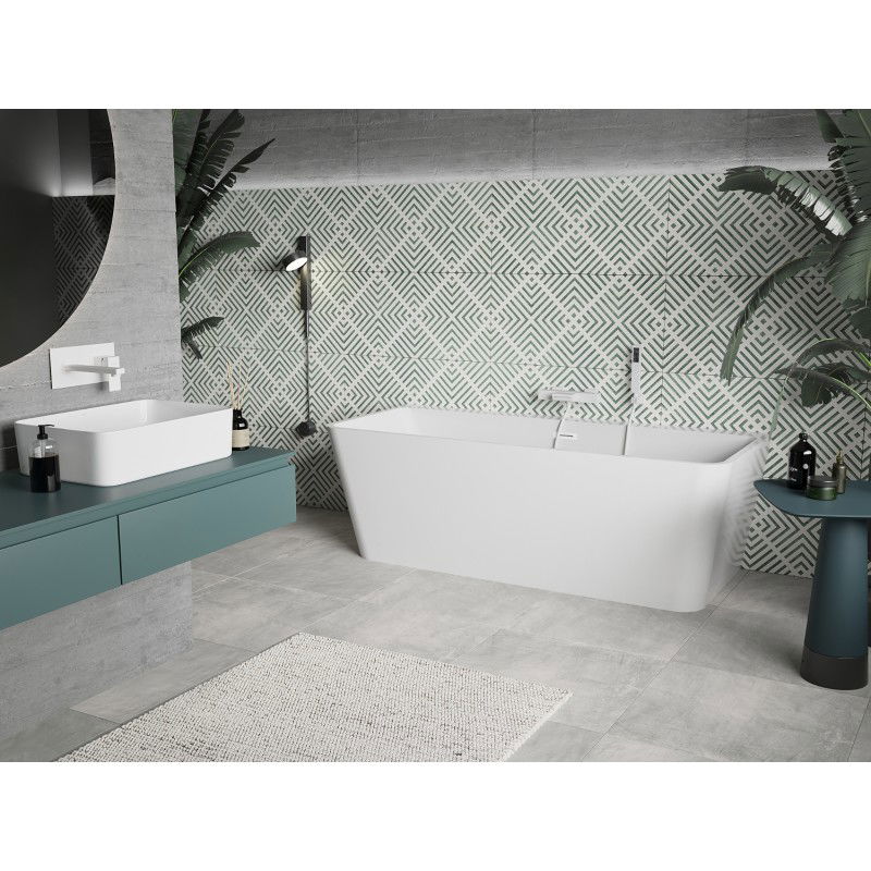 Mexen Volta baignoire autoportante adossée 170 x 75 cm, blanche, trop-plein blanc - 51131707500-20