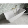 Mexen Volta baignoire autoportante murale 150 x 75 cm, blanche, trop-plein doré brossé - 51131507500-55