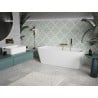 Mexen Volta baignoire autoportante murale 150 x 75 cm, blanche, trop-plein doré brossé - 51131507500-55