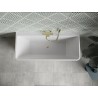 Mexen Volta baignoire autoportante murale 150 x 75 cm, blanche, trop-plein doré brossé - 51131507500-55