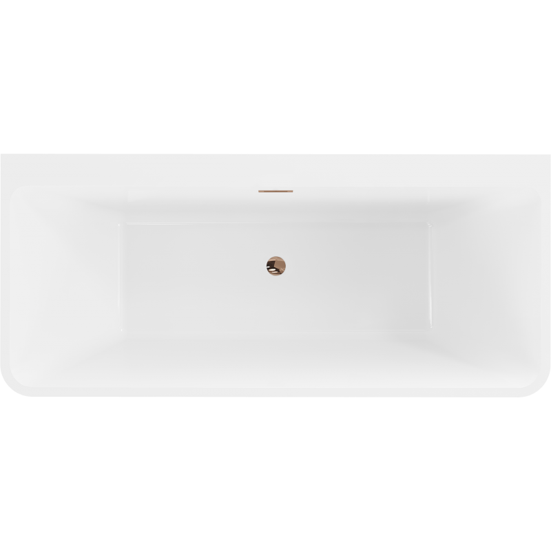 Mexen Volta baignoire autoportante murale 150 x 75 cm, blanche, trop-plein or rose - 51131507500-60