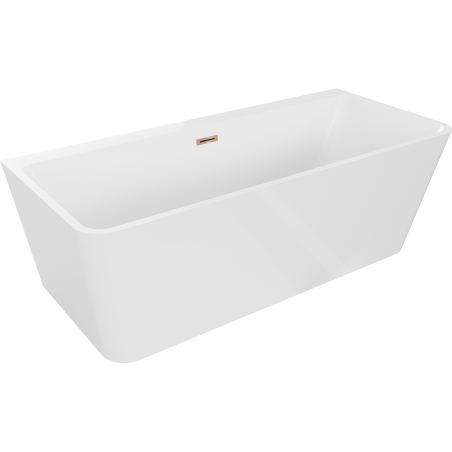 Mexen Volta baignoire autoportante murale 150 x 75 cm, blanche, trop-plein or rose - 51131507500-60