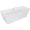 Mexen Volta baignoire autoportante murale 150 x 75 cm, blanche, trop-plein or rose - 51131507500-60