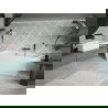Mexen Volta baignoire autoportante murale 150 x 75 cm, blanche, débordement en laiton brossé - 51131507500-65